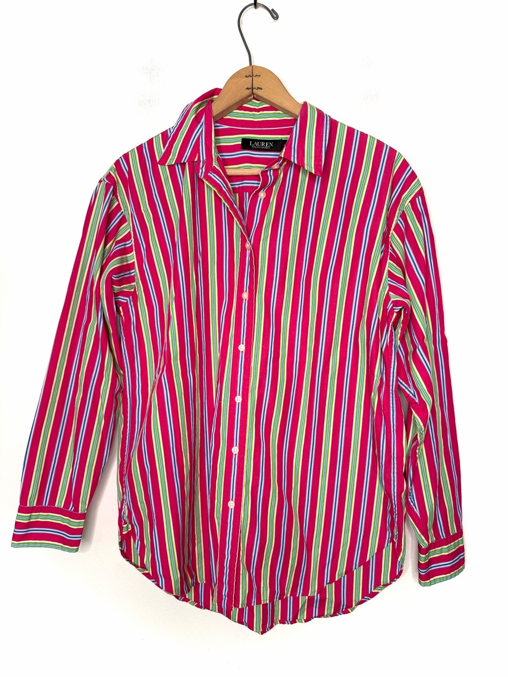 Ralph Lauren Black Label Multi Striped Button Up Cotton Shirt Size Medium - Picture 2 of 5